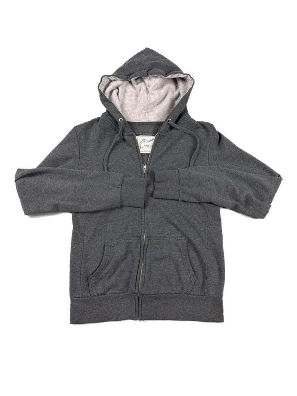 Reflex Charcoal Grey Full-Zip Hoodie with Waffle Knit Lined Hood Size L. A-0118